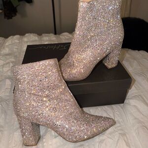 Betsey Johnson Rhinestone Boots (Size 6.5)